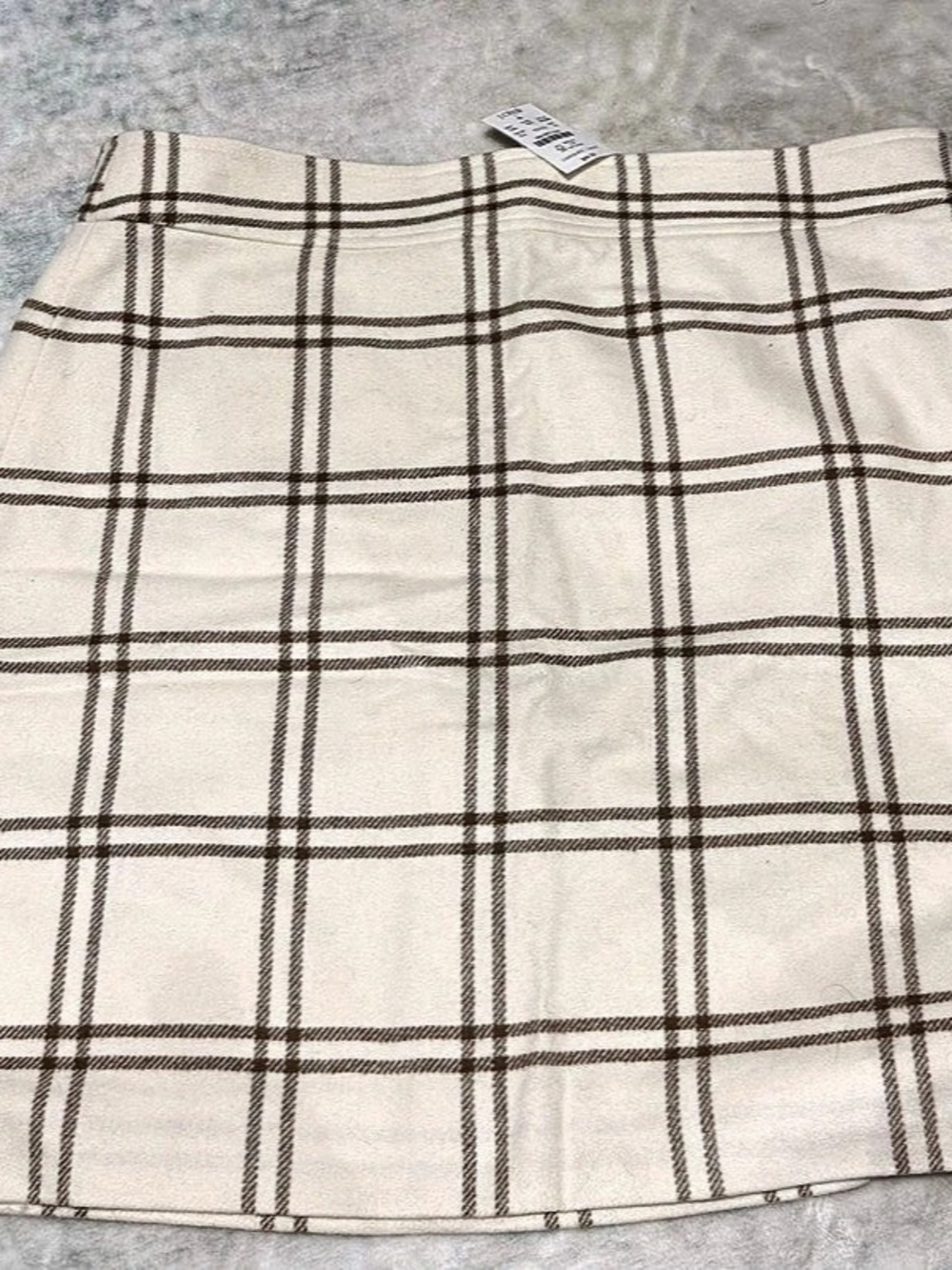 J.Crew skirt Plaid Mini in Cream & Brown Size 14 NWT